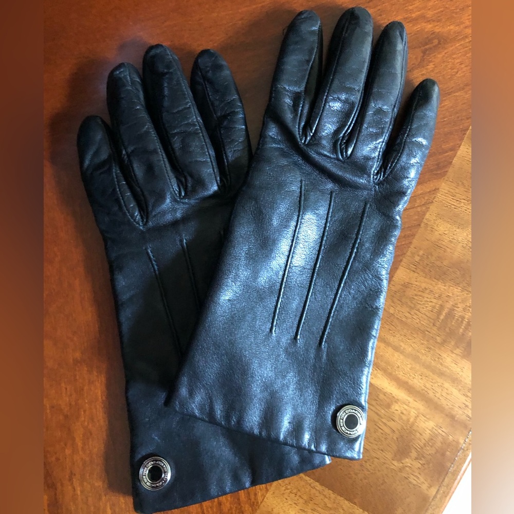 Coach Black Leather Gloves